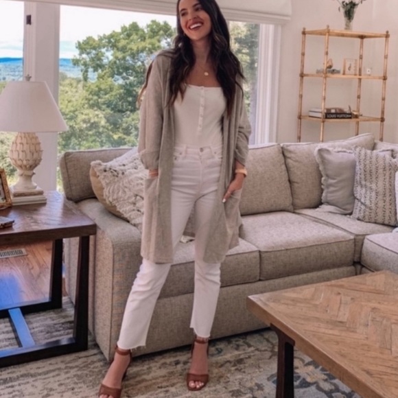 Donni. * Anthropologie Ribbed Oatmeal Open Duster Cardigan OS NEW! - Picture 2 of 10